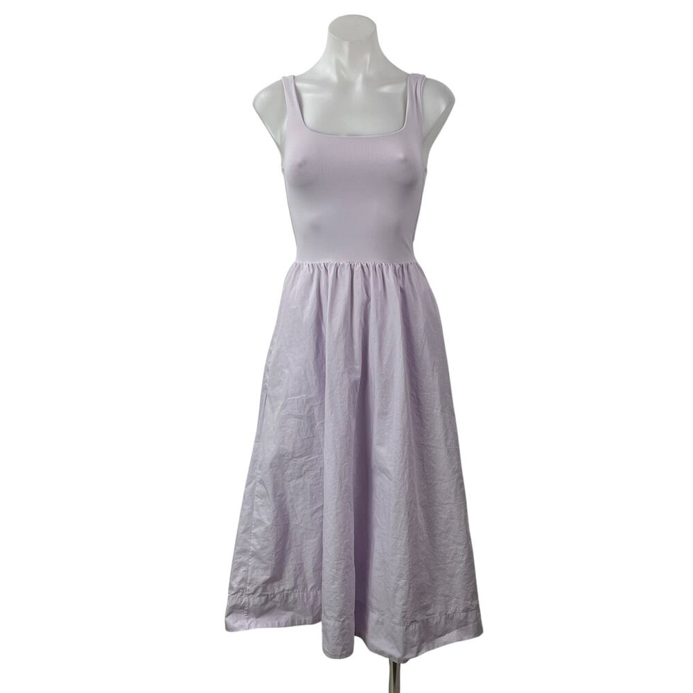 Aritzia Babaton Revive Poplin Womens Purple Sleeveless Flare Tank Midi Dress XS